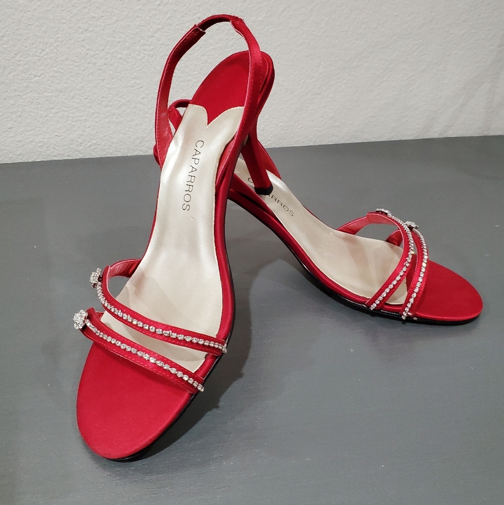 Caparros Red slingback Rhinestone details 6.5.
